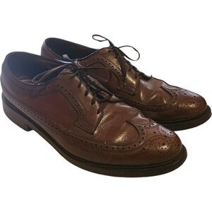 Florsheim Imperial Kenmoor Brown Pebble Grain Longwing Wingtip Shoes Mens 10.5 C